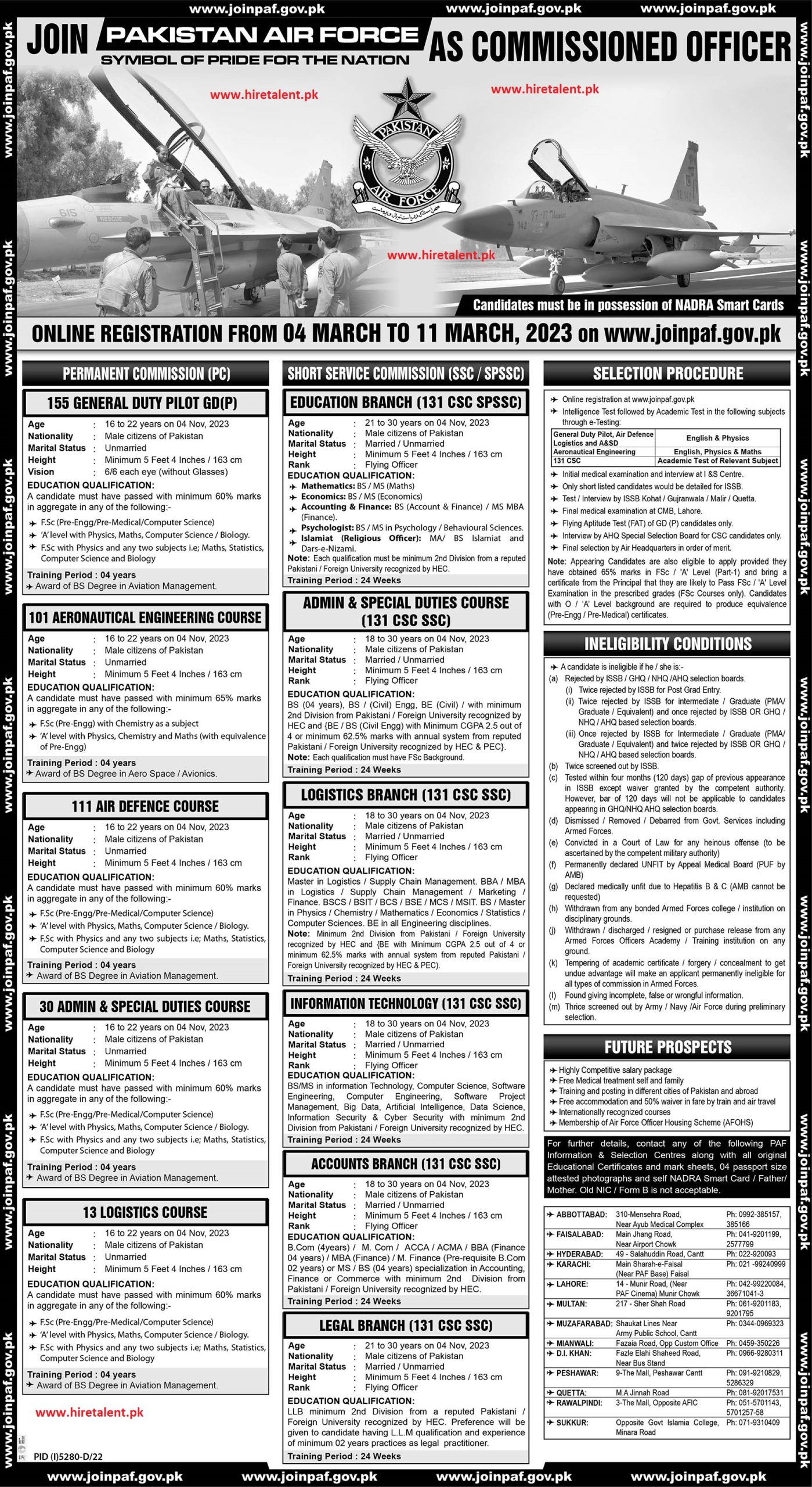 Advertisement image of PAF jobs 2023 online apply.