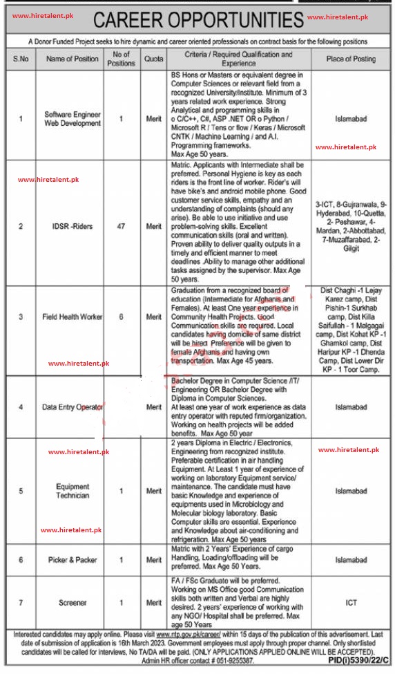 Advertisement Image For NTB Control Program Jobs 2023