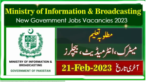 Ministry Of Information And Broadcasting Jobs 2023 | New Govt Jobs 2023