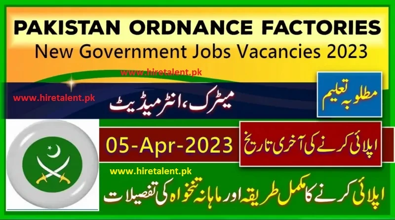 Advertisement image for Jobs at Ordnance Factories 2023